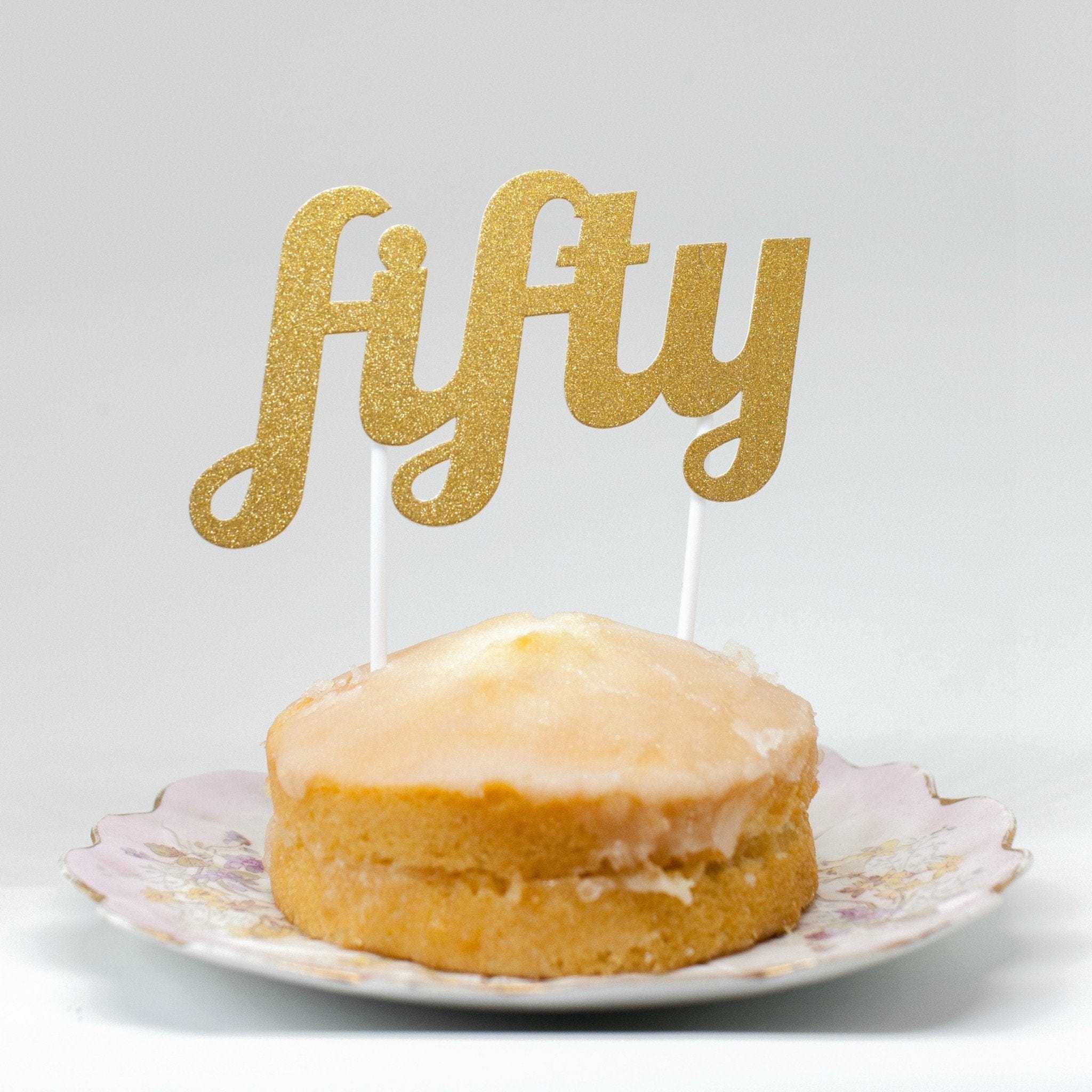 50 & Fabulous (name) Fifty - Cake Toppers