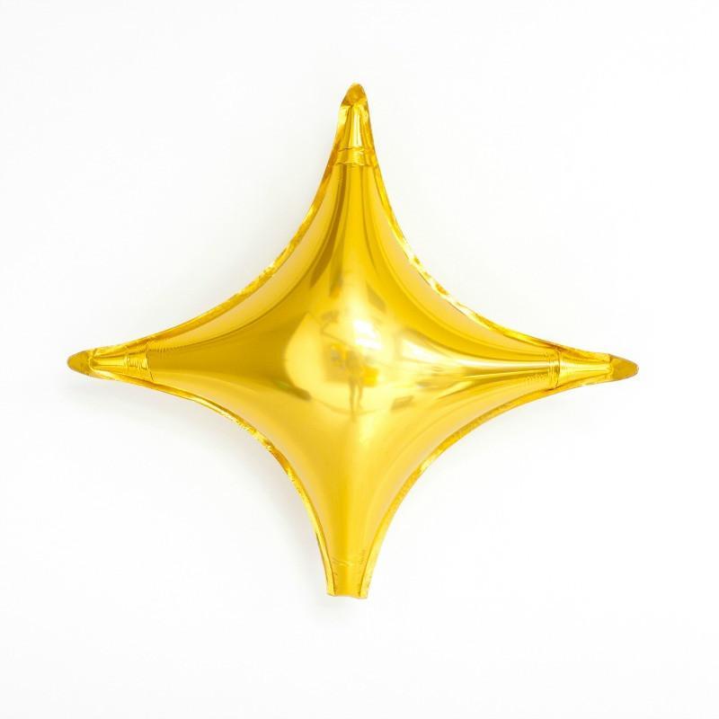 Star Point Baloon Four Point Star Balloon Gold 20