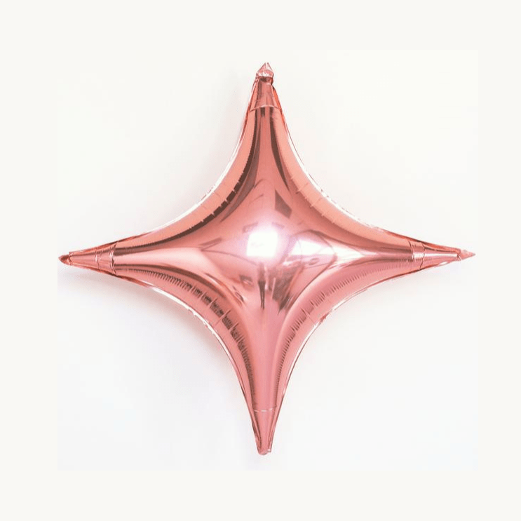 Four Point Star Balloon Rose Gold 20" | Helium Balloons | Online Shop Qualatex