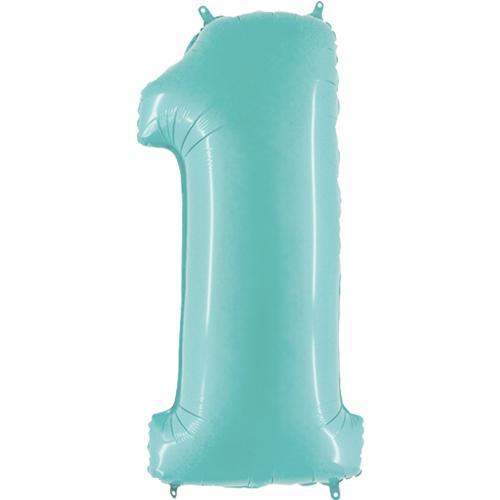Large Balloon Numbers | Pastel Blue Helium Number Balloons Pretty Little Party Shop