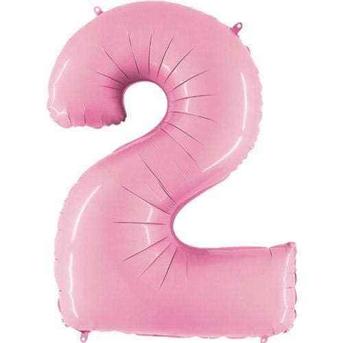 Large Balloon Numbers - Pastel Pink Helium Number Balloons Grabo
