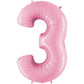 Large Balloon Numbers - Pastel Pink Helium Number Balloons Grabo