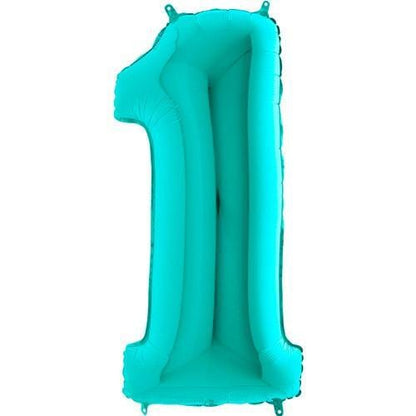 Big Balloon Numbers | Tiffany Blue Large Foil Number Balloons Pretty Little Party Shop