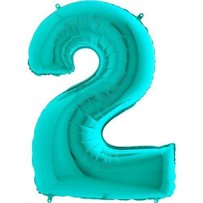 Big Balloon Numbers | Tiffany Blue Large Foil Number Balloons Pretty Little Party Shop