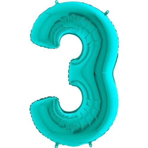 Big Balloon Numbers | Tiffany Blue Large Foil Number Balloons Pretty Little Party Shop