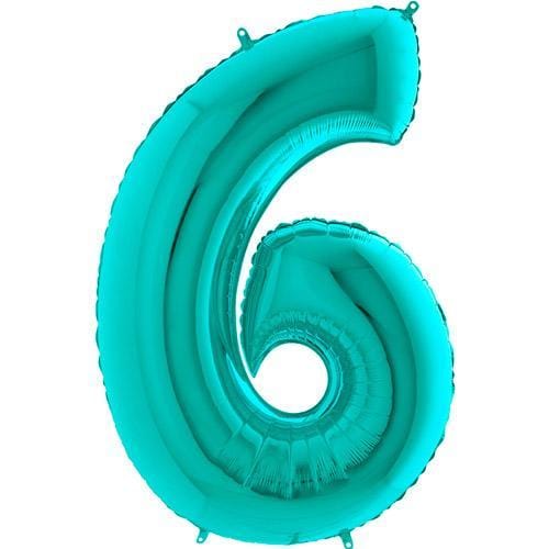 Big Balloon Numbers | Tiffany Blue Large Foil Number Balloons Pretty Little Party Shop