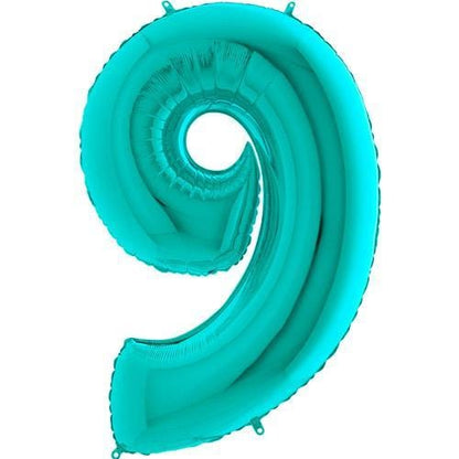 Big Balloon Numbers | Tiffany Blue Large Foil Number Balloons Pretty Little Party Shop