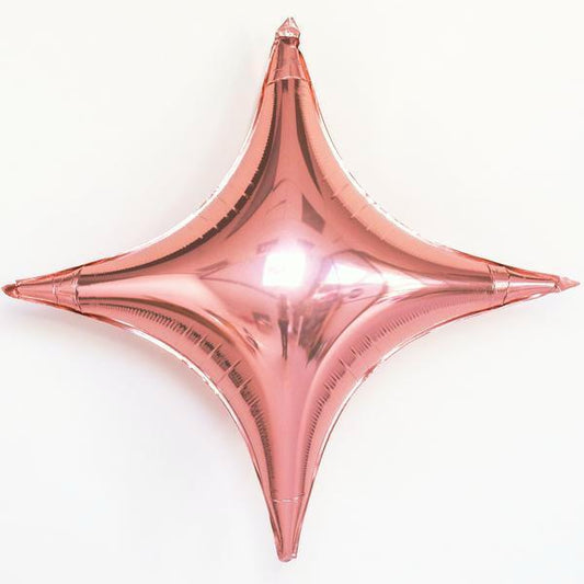 Rose Gold Four Point Star Balloon  | Helium Balloons | Online Balloons Qualatex