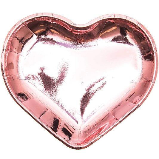 Glossy Heart Plates - Pink Heart Plates | Valentines Party Supplies YEY! Lets Party
