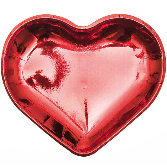Glossy Heart Plates - Red Heart Plates | Valentines YEY! Lets Party