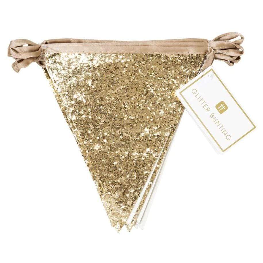Gold Glitter Fabric Bunting | Luxury Party Decorations Talking Tables