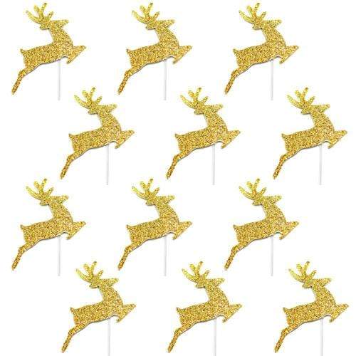 Reindeer Glitter Cupcake Toppers | Christmas Cake Decorations Creative Converting