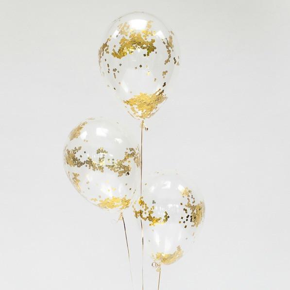 Confetti Filled Balloons | Gold Confetti Balloons UK Pretty Little Party Shop