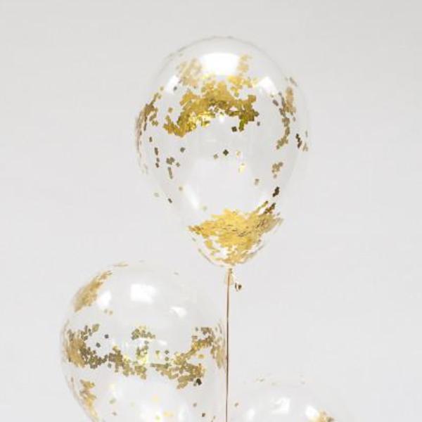 Confetti Filled Balloons | Gold Confetti Balloons UK Pretty Little Party Shop