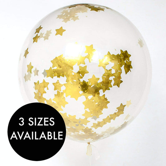 Star Confetti Filled Balloon | Gold Confetti Balloon | Online Balloons Pretty Little Party Shop