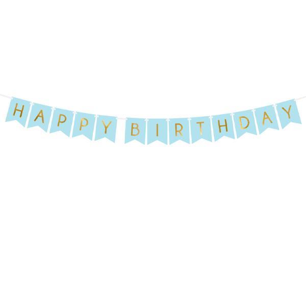 Blue Happy Birthday Banner | Birthday Party Supplies UK Party Deco