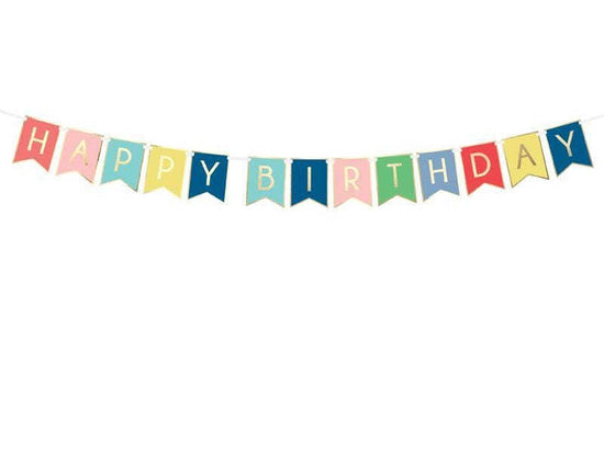 Happy Birthday Banner | Birthday Party Supplies UK – Pretty Little ...