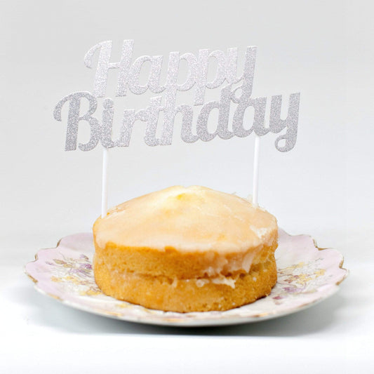 Happy Birthday Cake Topper Silver - Birthday Cake Decoration Uk Creative Converting