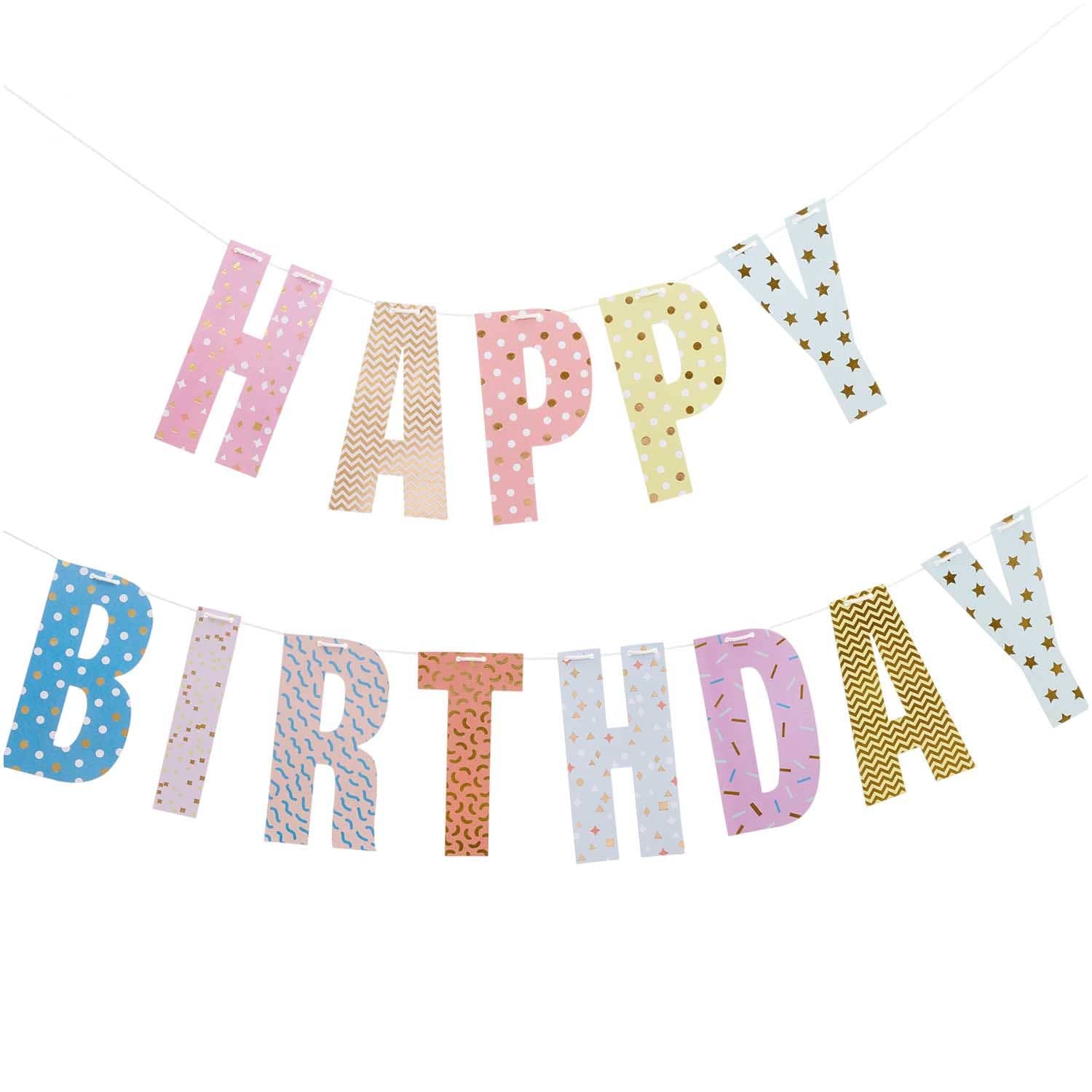 Happy Birthday Garland - Joyful | Pretty Little Party SHop – Pretty ...