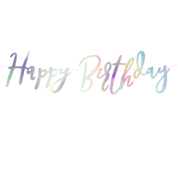 Iridescent Birthday Banner - Birthday Party Supplies and Decorations  Party Deco