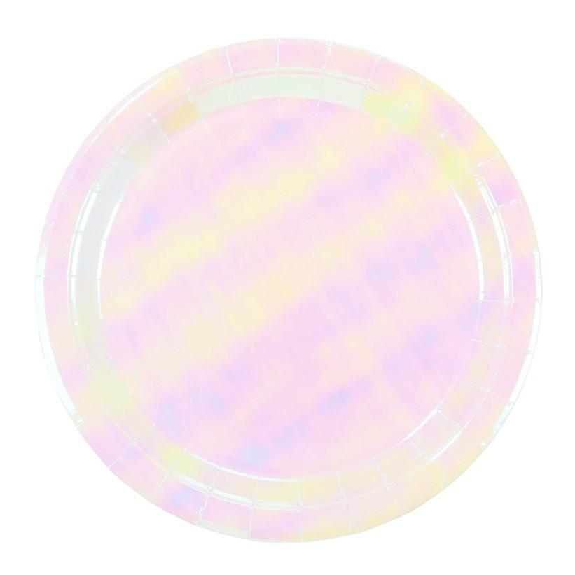 Iridescent Party Plates | Modern Paper Plates | Disco Party Supplies Creative Converting