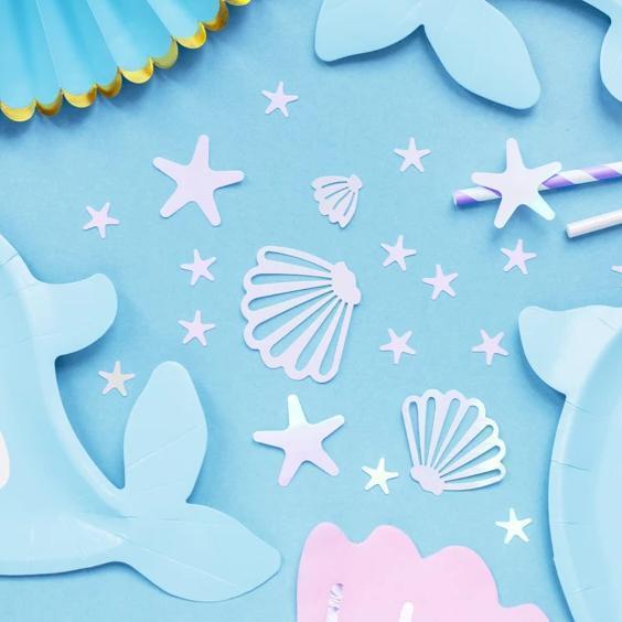 Iridescent Sea Shell Confetti | Under the Sea Party Party Deco