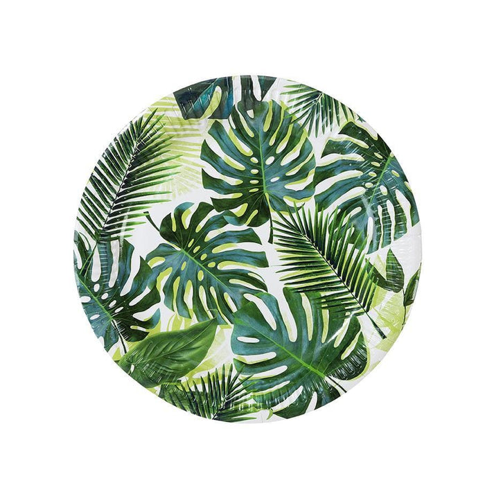 Jungle Palm Leaf Paper Tablecloth Tropical Partyware Talking Tables