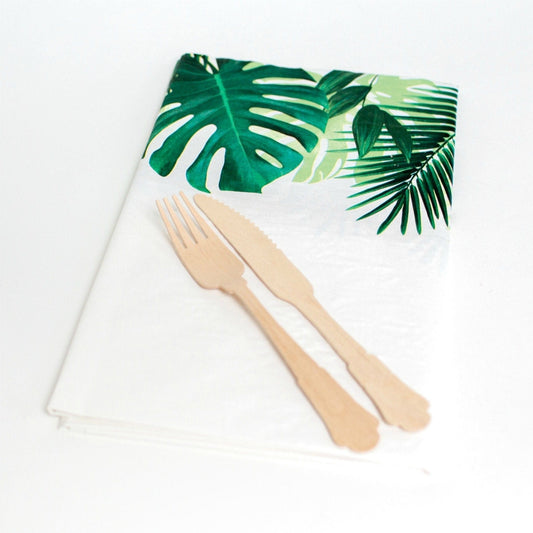 Jungle Palm Leaf Paper Tablecloth | Tropical Partyware |Talking Tables Talking Tables