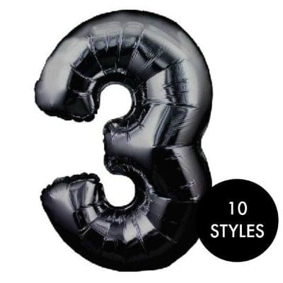 Large Foil Number Balloons | Black Number Helium Balloons online Unique