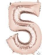 Large Foil Number Balloons | Rose Gold Number Helium Balloons online Amscan