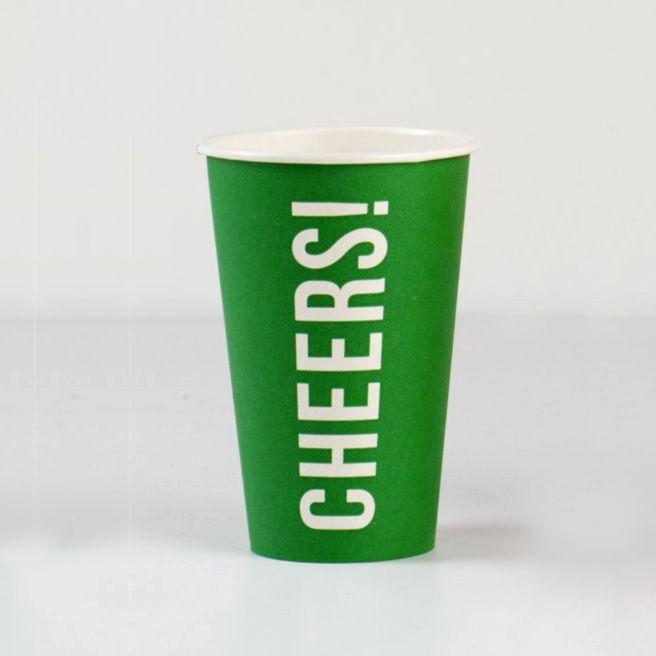 Large Eco Party Cups | 'Cheers' Sports Party Cups Talking Tables Talking Tables