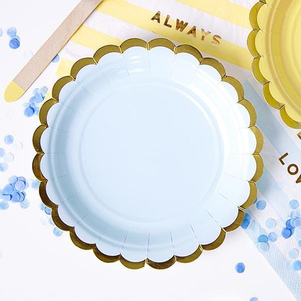 Pastel Blue Party Plates | Modern Party Plates | Unique Party Supplies Party Deco