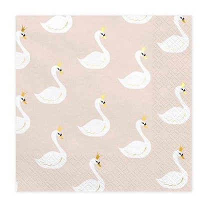 Lovely Swan Napkins | Swan Princess Party Napkins UK Party Deco