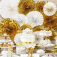 Paper Fan Decorations | Gold Wedding Paper Decorations UK Party Deco
