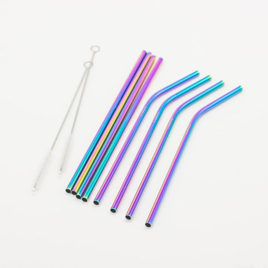 Iridescent Metal Reusable Drinking Straws | Eco Drinking Straws savisto