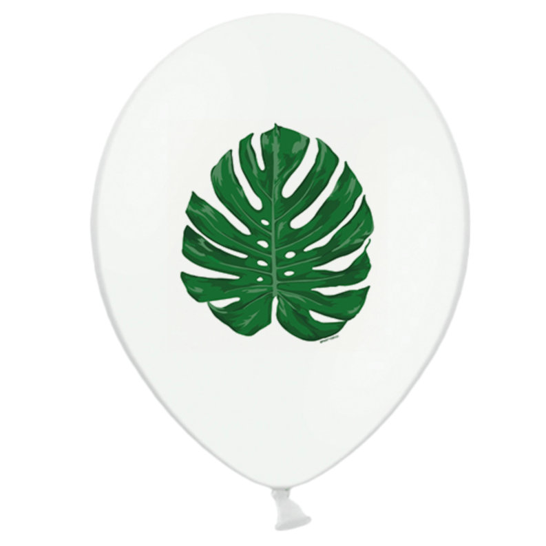 Tropical Monsterra Leaf Print Balloons | Tropical Party Supplies UK Party Deco