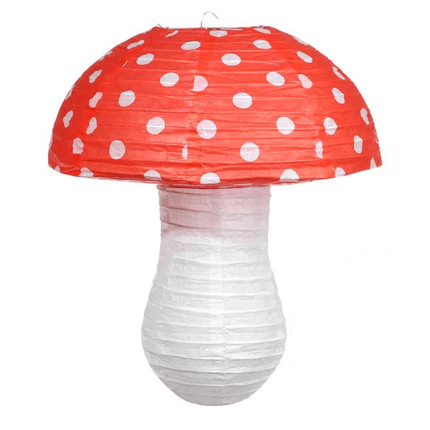 Mushroom Paper Lantern | Toadstall Party Decorations UK