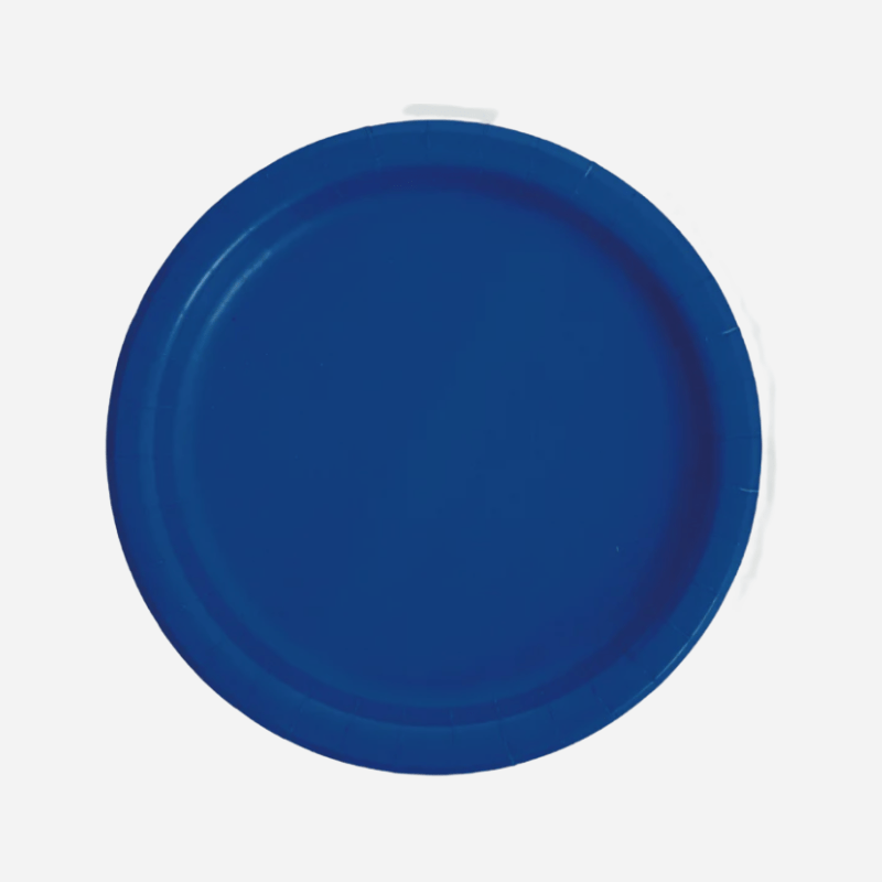 Plain Blue Paper Party Plates UK