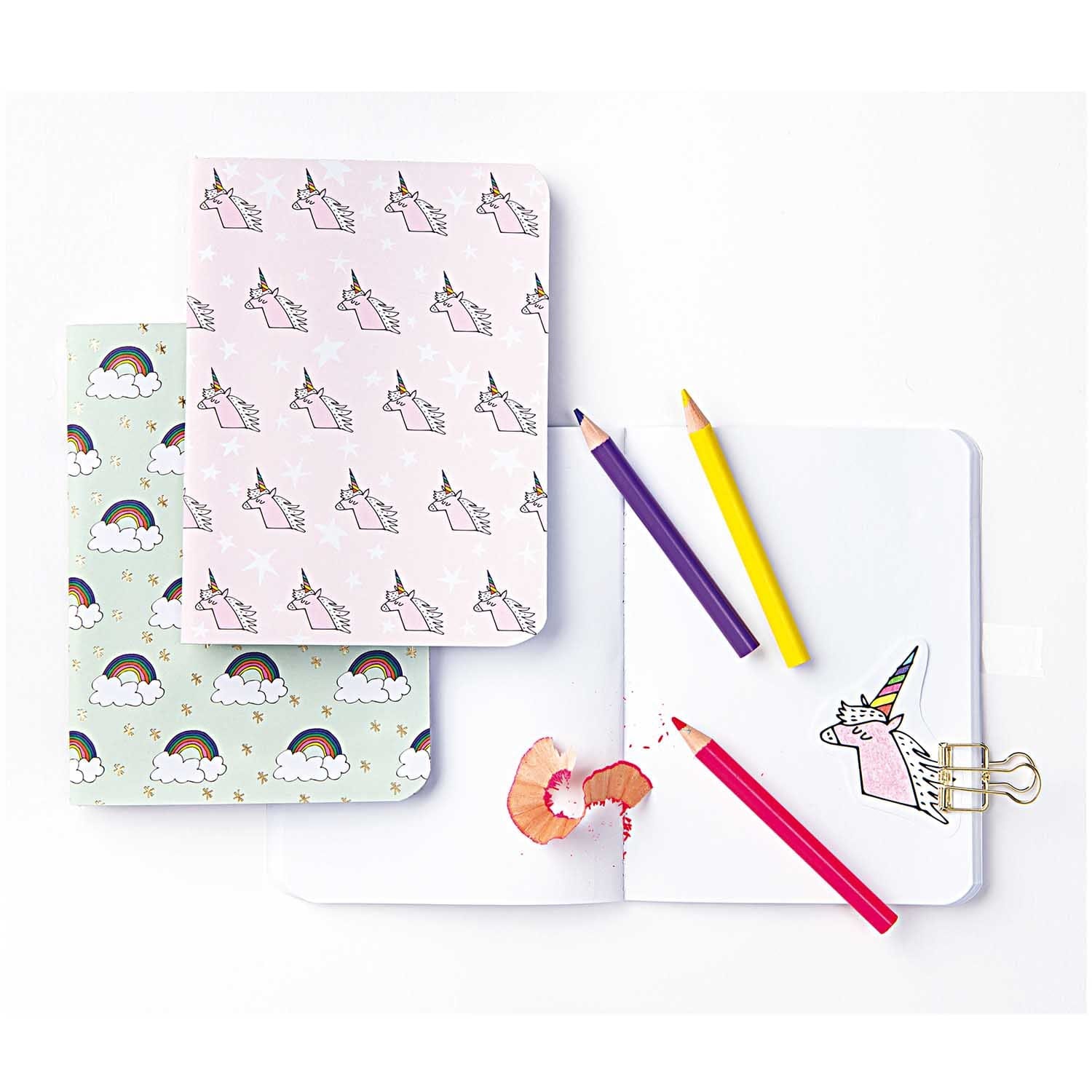 Set of 3 Notebooks | Unicorn Notebooks | Party Bag Fillers Rico Design