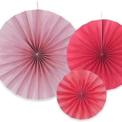 Paper Fans | Red Paper Decorations | Wedding Venue Decorations UK Party Deco