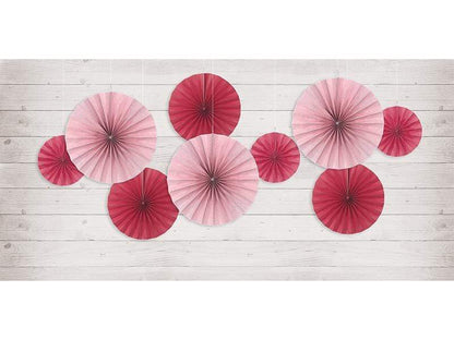 Paper Fans | Red Paper Decorations | Wedding Venue Decorations UK Party Deco