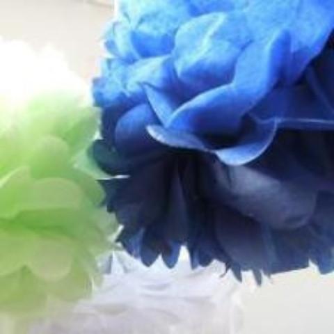Royal Blue Paper Pompoms | Paper Poms in all the colours Unique