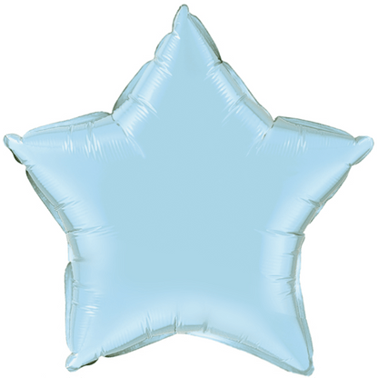 Light Blue Star Foil Balloons | Helium Balloons | Online Balloonery Qualatex