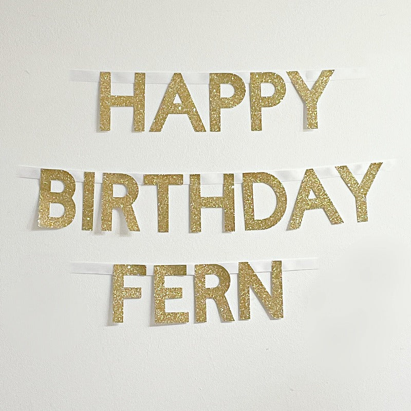 Custom Birthday Banner | Personalised Happy Birthday Bunting Pretty Little Party Shop
