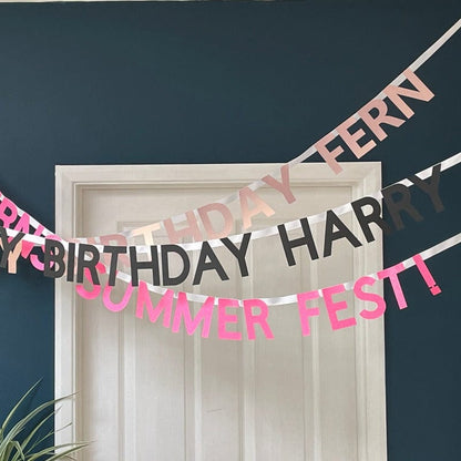 Custom Banner | Personalised Birthday Banner | Bespoke Name Age Theme Pretty Little Party Shop