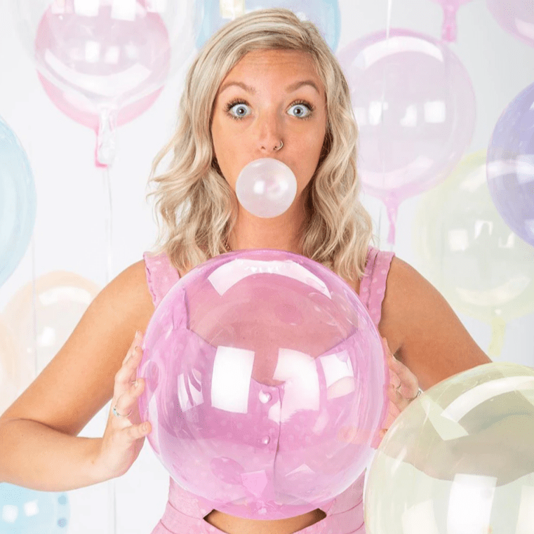 Pink Crystal Clearz Transparent Balloon | Clear Bubble Event Balloons Amscan