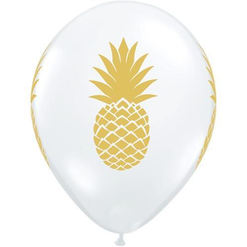 Gold Pineapple Balloons | Tropical Party Balloons | Online Balloonery Qualatex