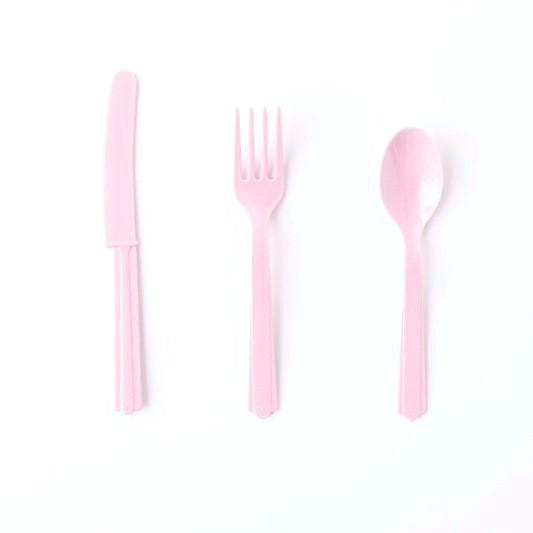 Pink Plastic Cutlery for Parties and Events