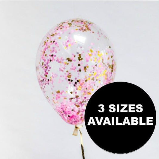 Confetti Balloons | Pink Sprinkle Confetti Filled Balloons UK Pretty Little Party Shop