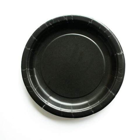 Black Paper Plates | Plain Party Plates & Cups | Solid Colour Unique
